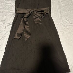 Unique Vintage Black Strapless Sheath Cocktail Dress